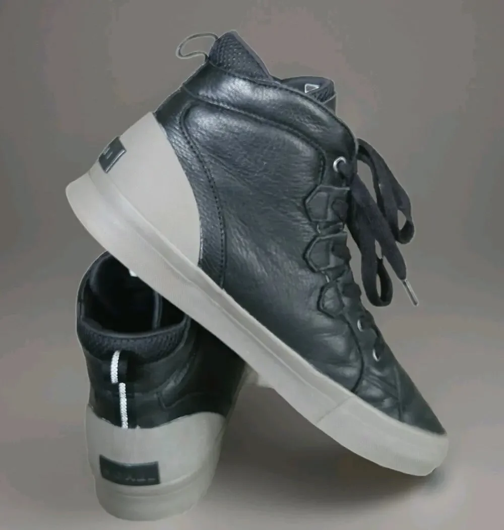 B4 Sorel Men's US 11.5 Caribou Mid WP Waterproof Sneaker Black Leather High Top